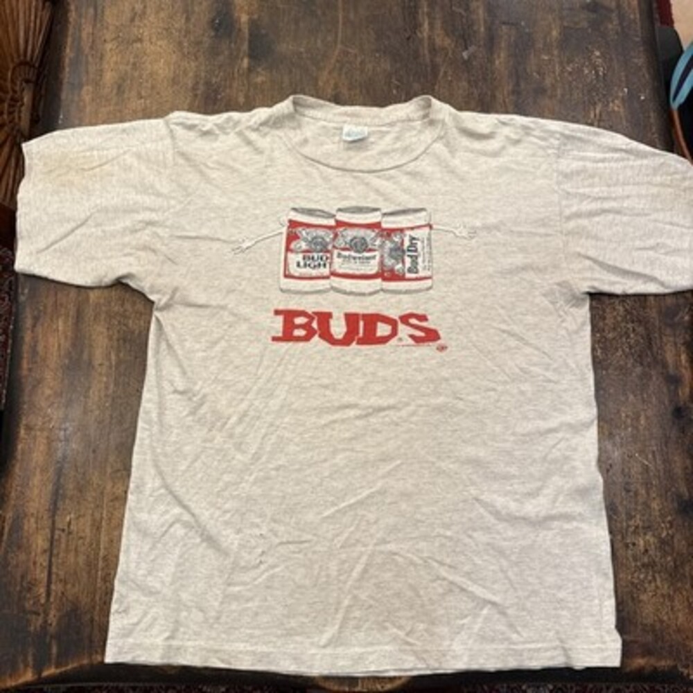 Budweiser Vintage Men's Short Sleeve T-Shirt Large Beer Cans USA